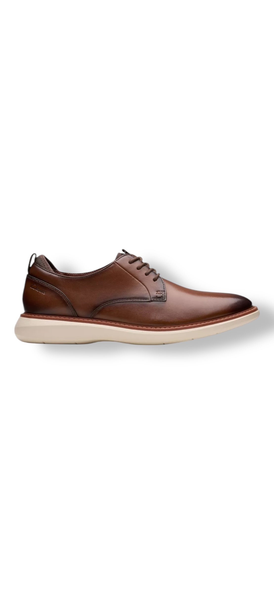 Clarks - Men’s tan leather shoe - Brantin Plain