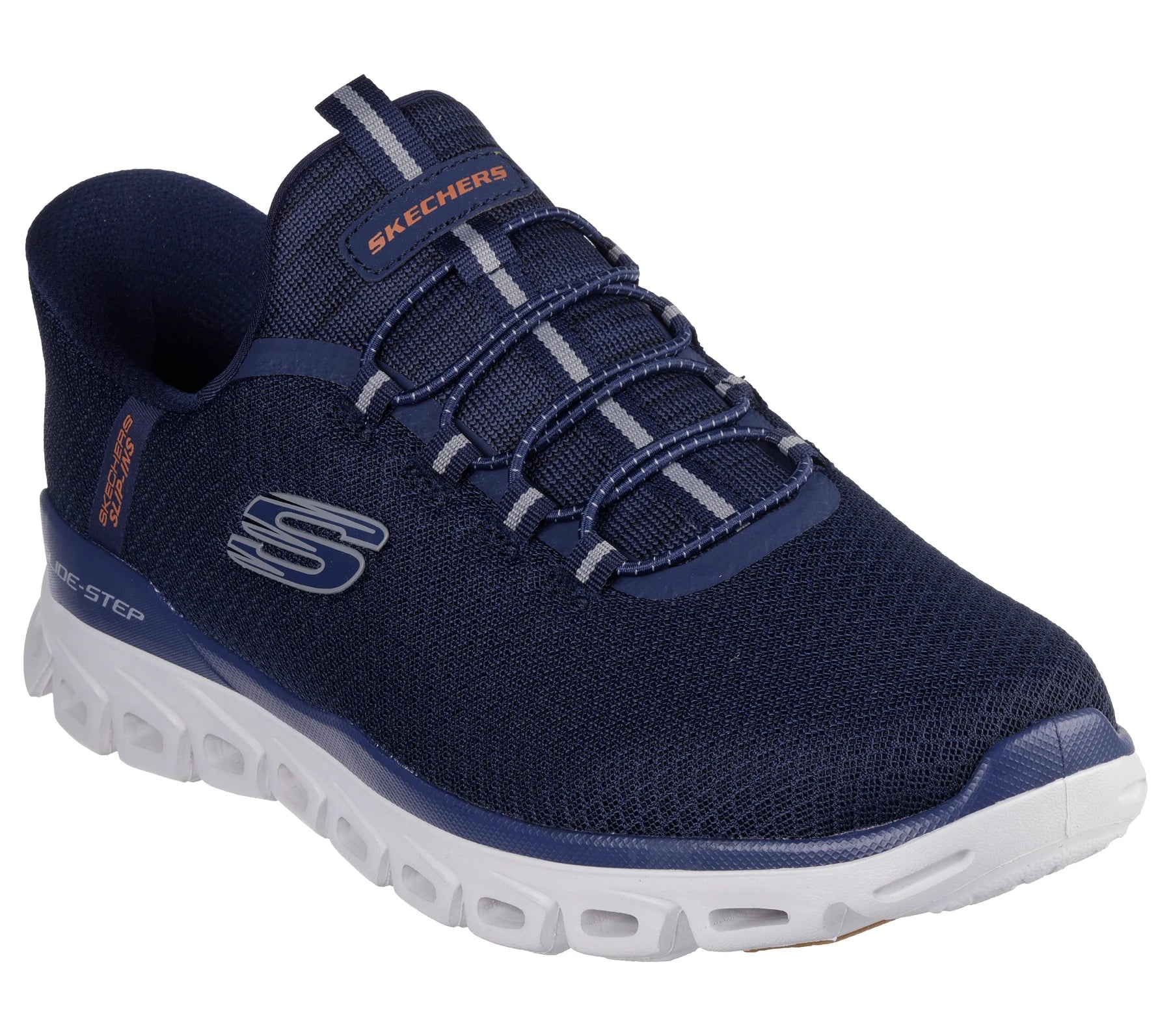 Skechers - Men’s navy slip in trainer - Noxus