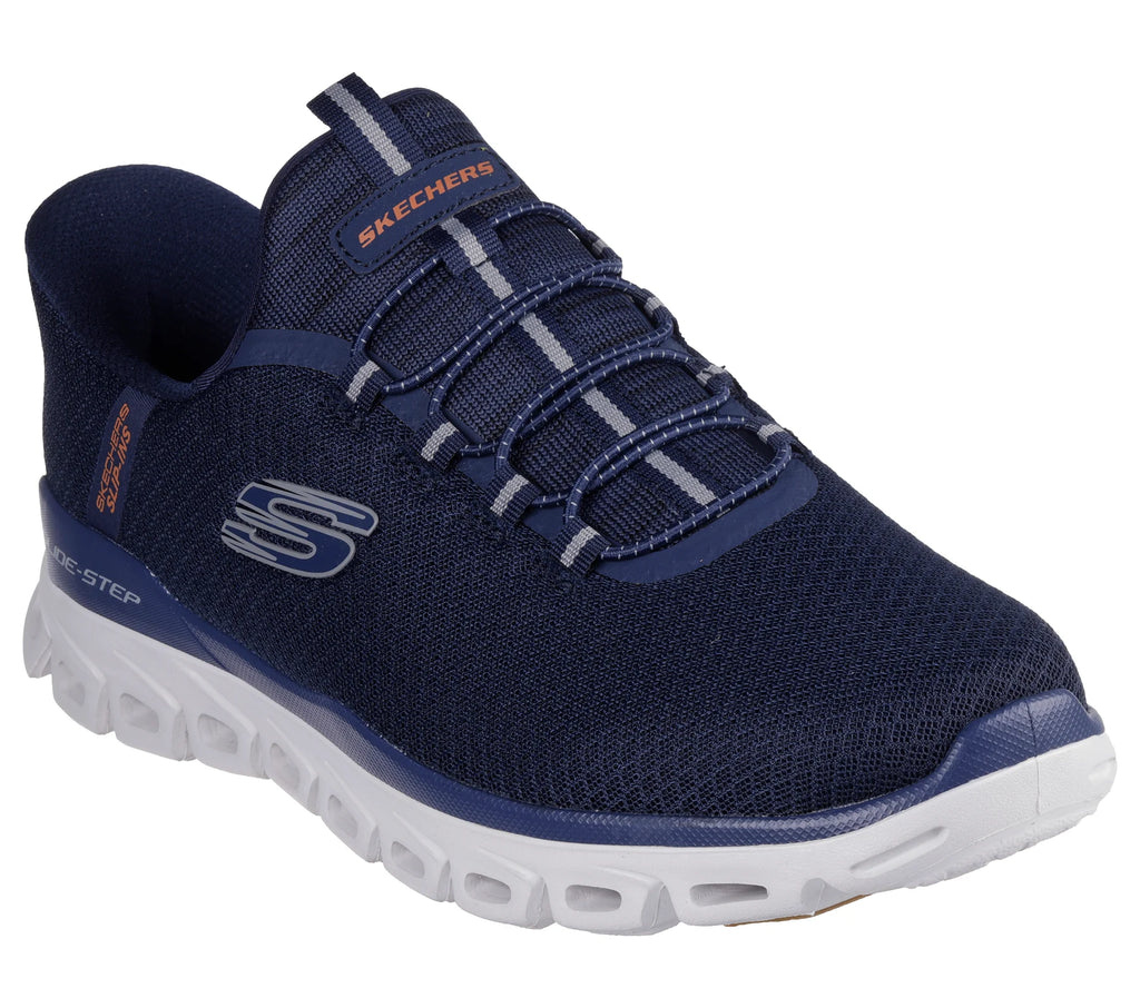 Skechers - Men’s navy slip in trainer - Noxus