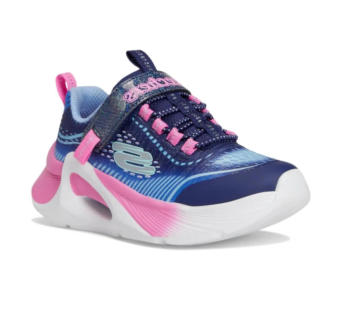 Skechers - Girls pink/navy Velcro runner - Tide Tech