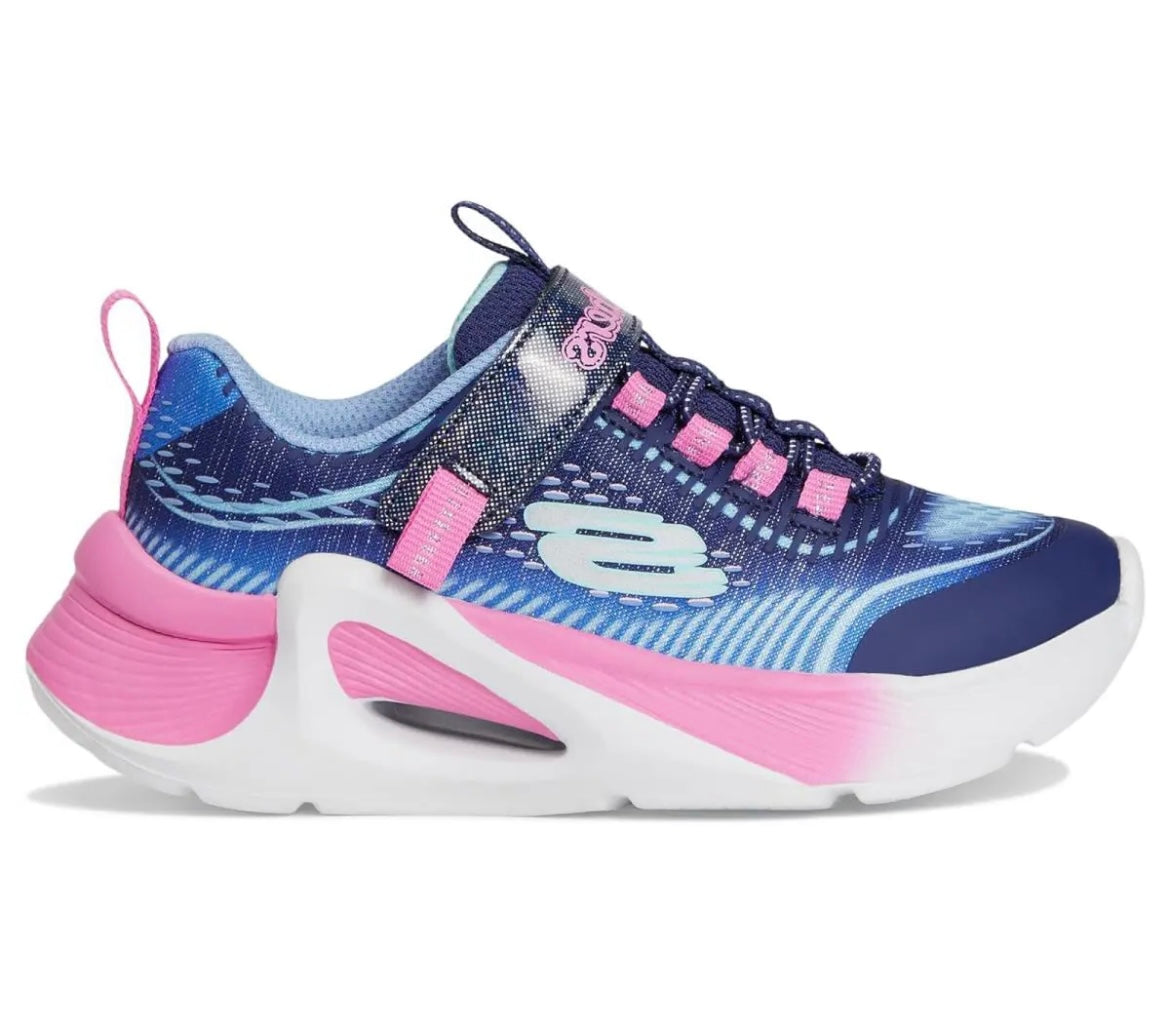 Skechers - Girls pink/navy Velcro runner - Tide Tech
