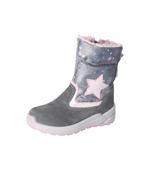 Ricosta - Girls grey/pink star boot - Elsa