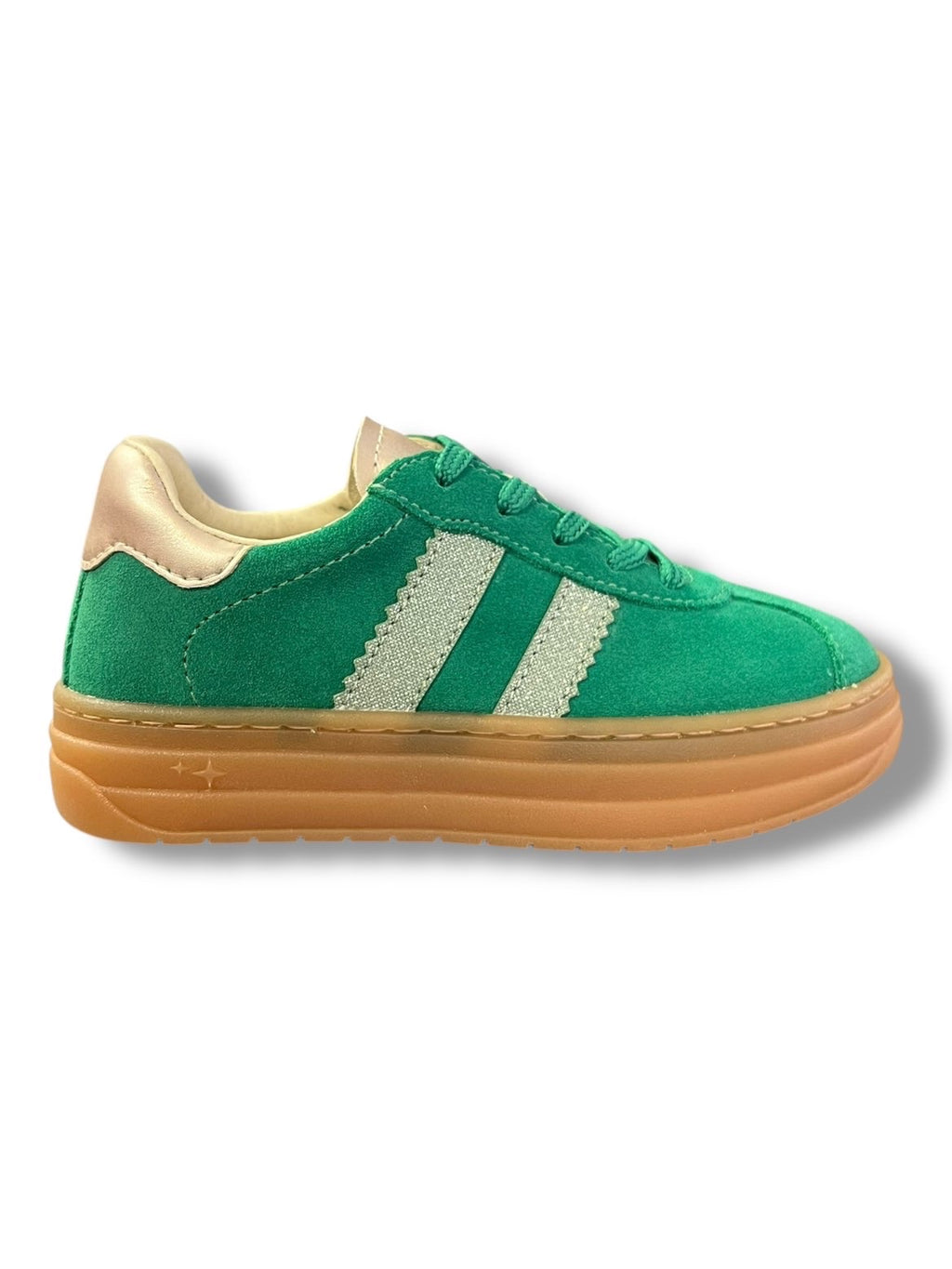 Primigi - Girls green/sparkle suede platform shoe - 8933044