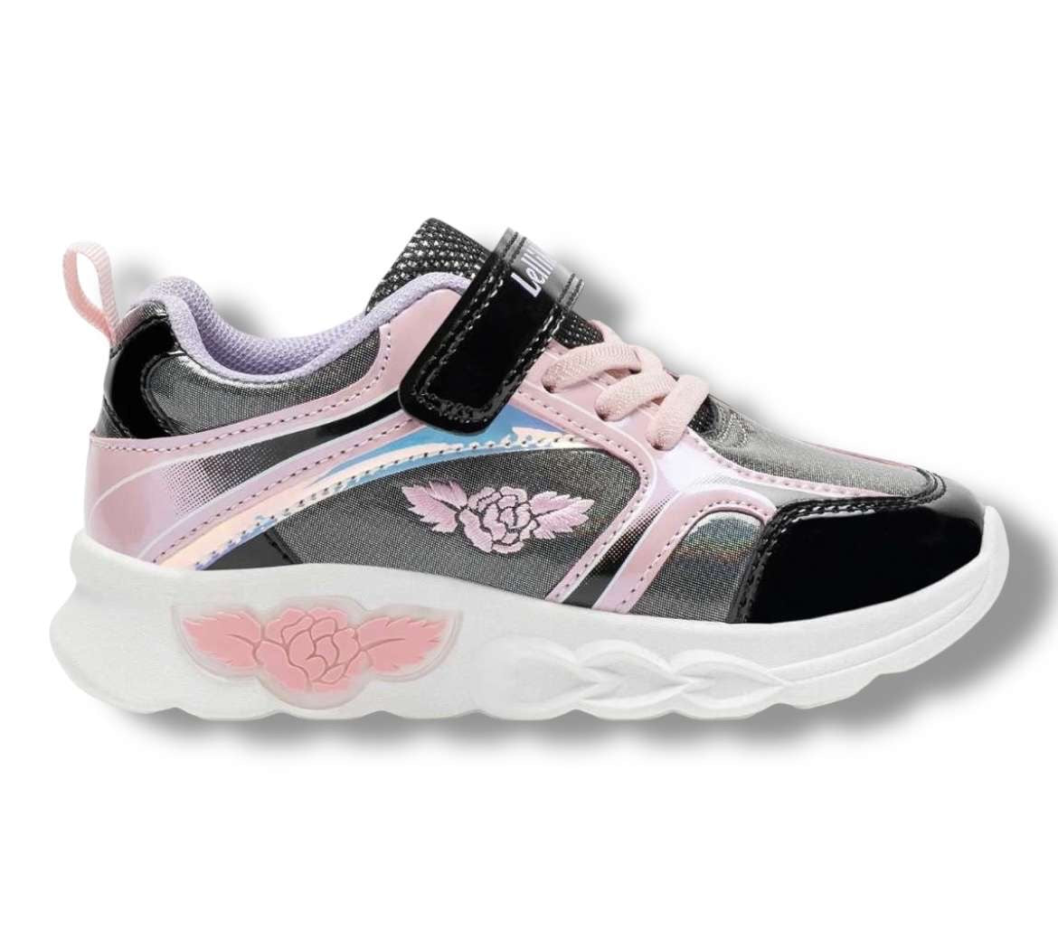 Lelli Kelly - Black/pink Velcro runner - LKAA494 Maria