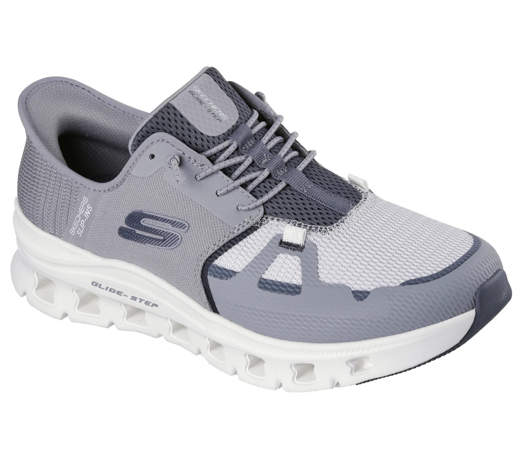 Skechers - Men’s Grey slip in trainer - Glide step pro