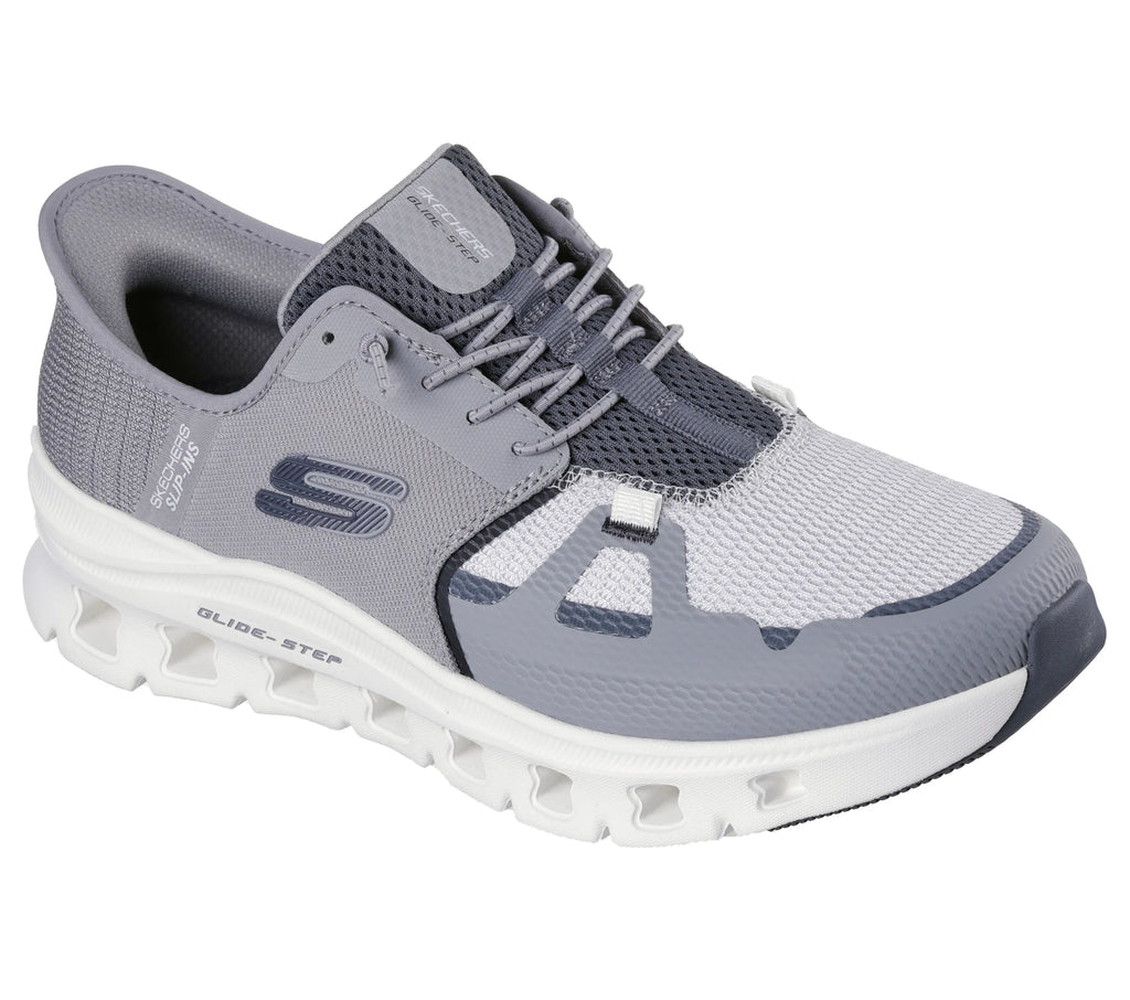 Skechers - Men’s Grey slip in trainer - Glide step pro