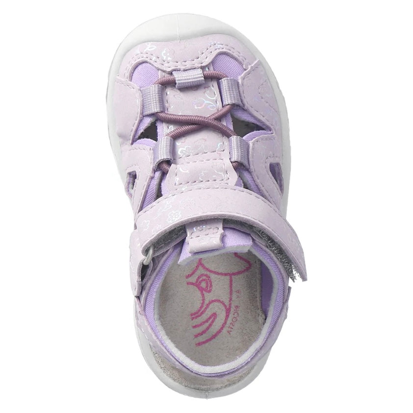 Ricosta - Girls purple/flower closed toe Velcro sandal - Gary