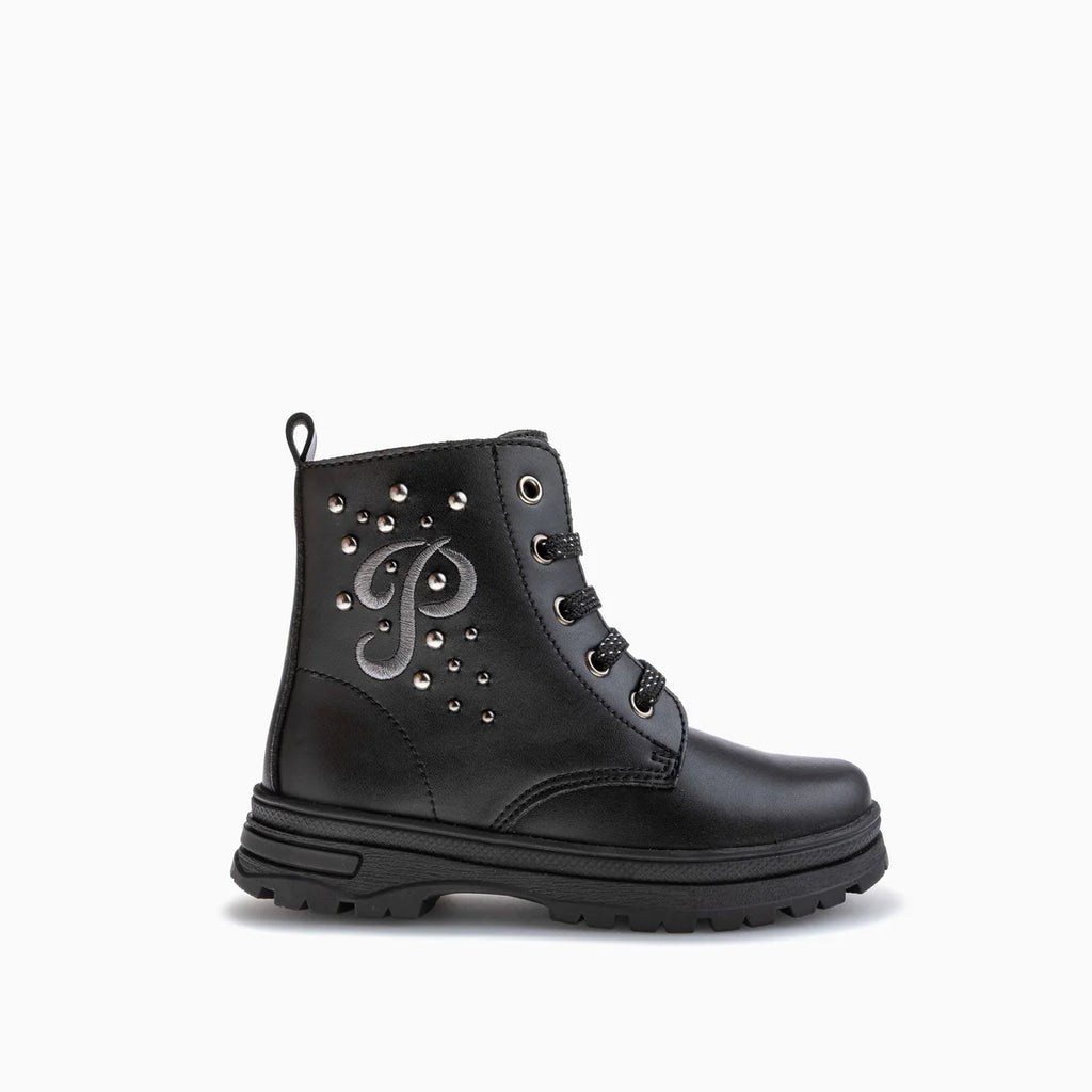 Pablosky - Girls black leather boot - 433515