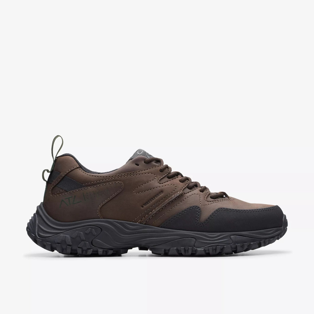 Clarks - Mens dark brown leather trekking shoe - Alt Walk Go WP