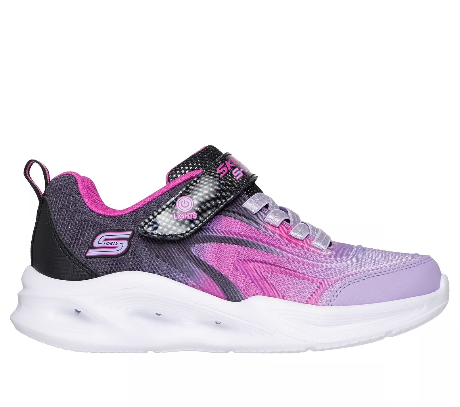Skechers - Girls purple/black light up runner - Color Breeze