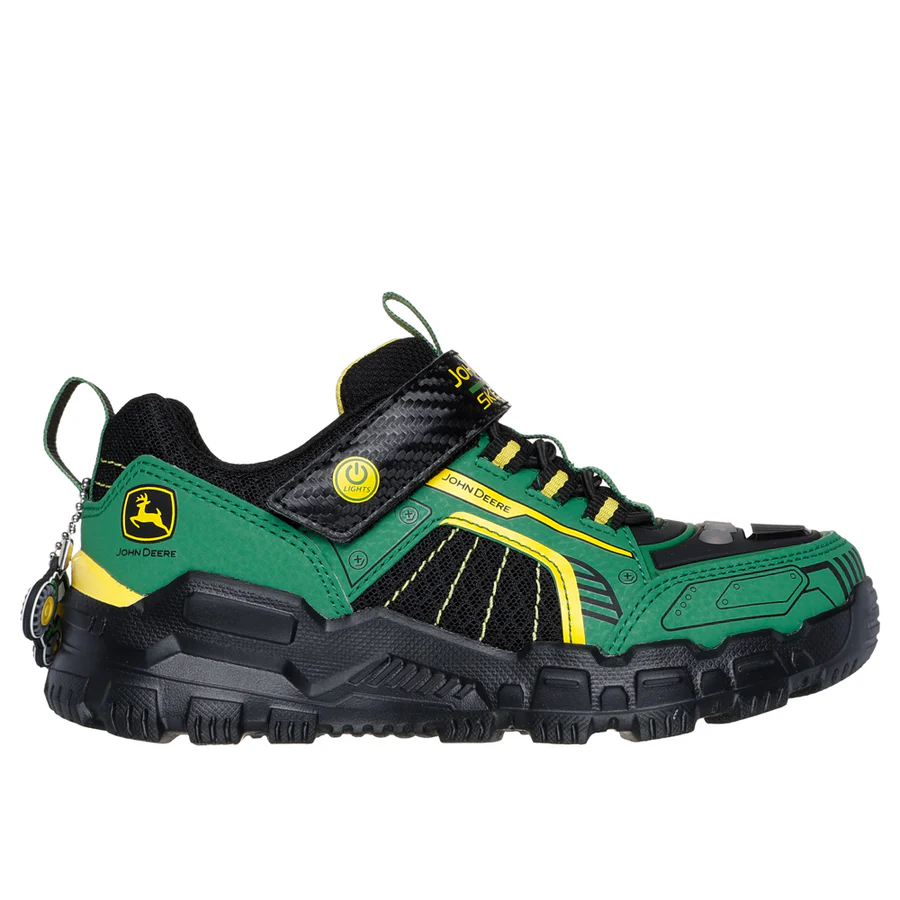 Skechers - Boys John Deere green/black light up runner - Rugged brights