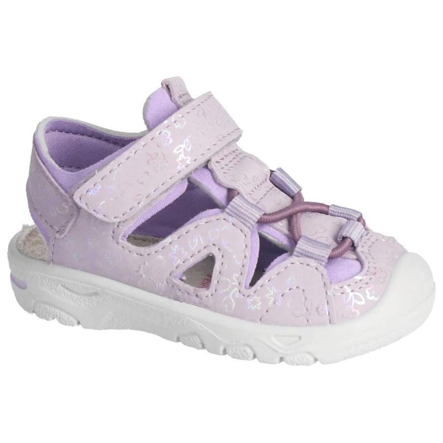 Ricosta - Girls purple/flower closed toe Velcro sandal - Gary