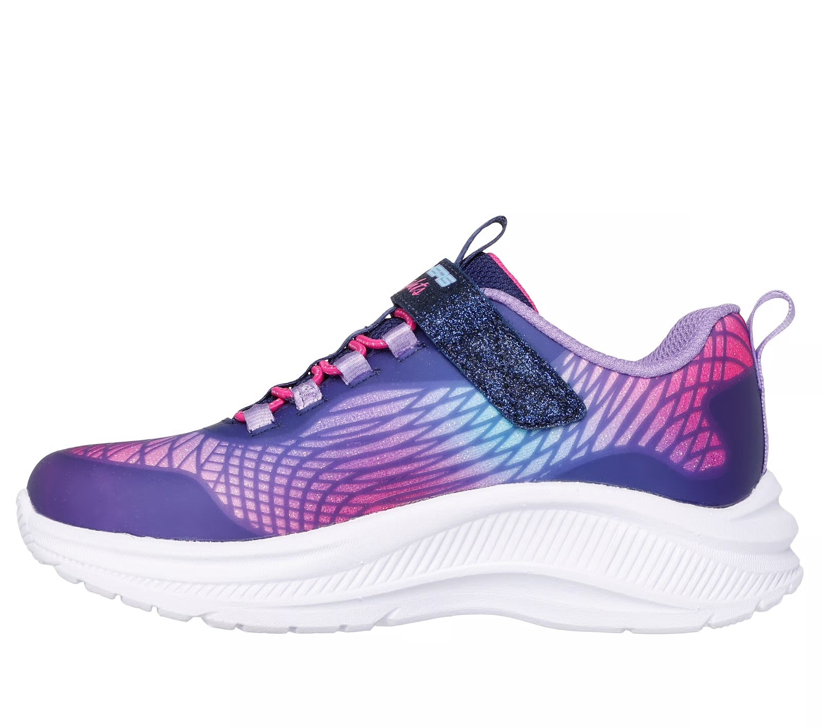 Skechers - Girls navy/multi Velcro runner - Rainbow Reflection