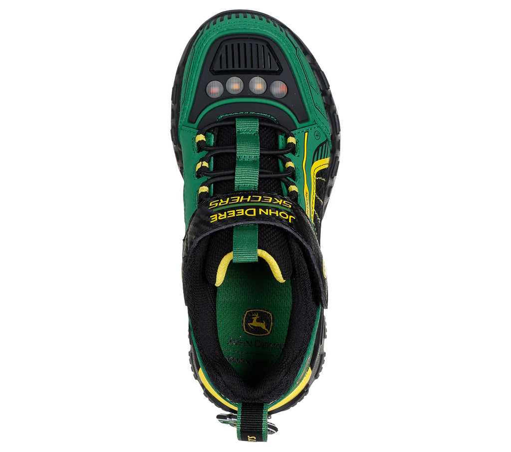Skechers - Boys John Deere green/black light up runner - Rugged brights