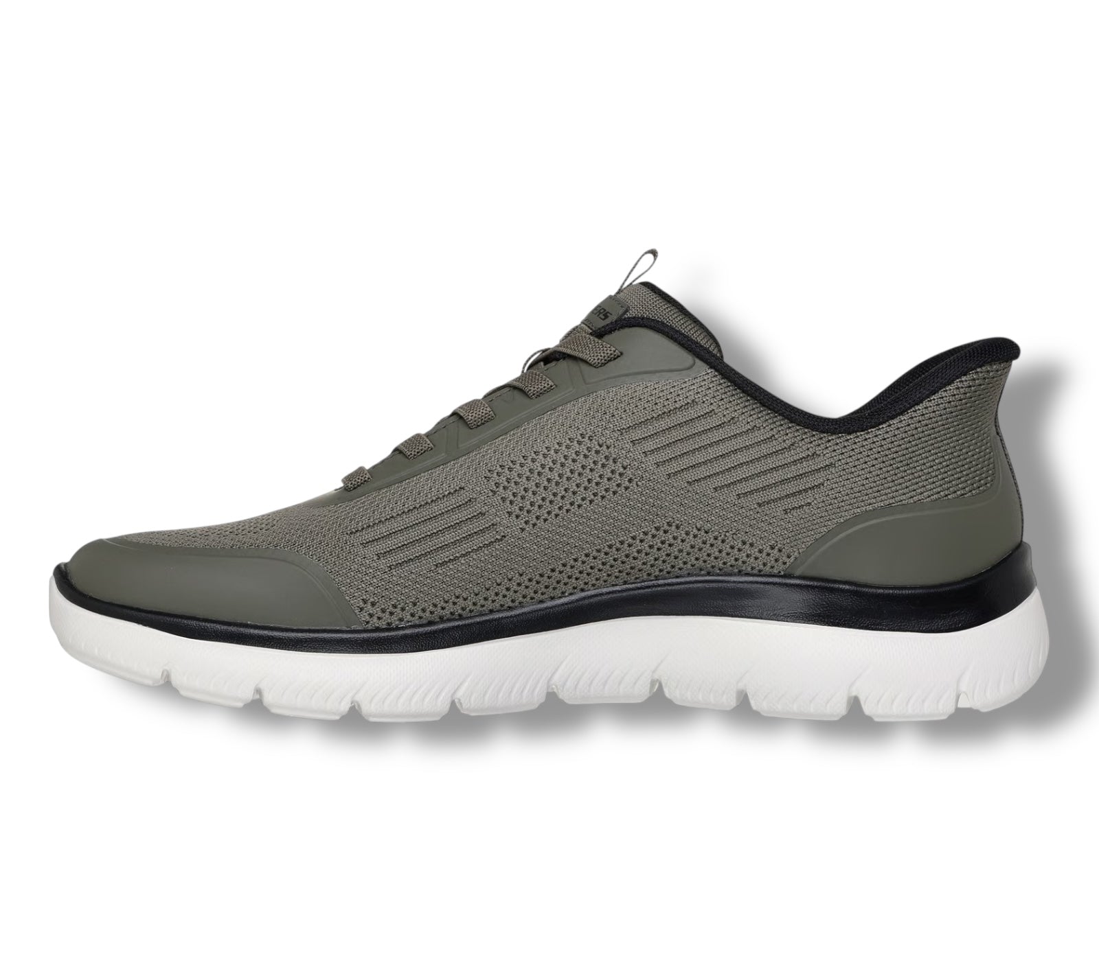 Skechers - Mens olive/black slip-in runner - Leyter