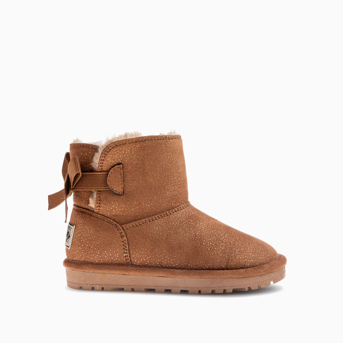 Pablosky - Girls brown/glitter/bow ugg boot - 978240