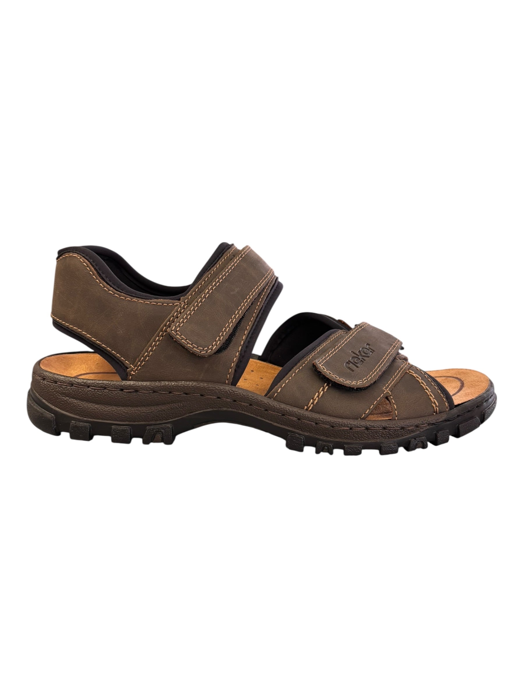 Rieker - Men’s dark brown Velcro sandal - 25051-27