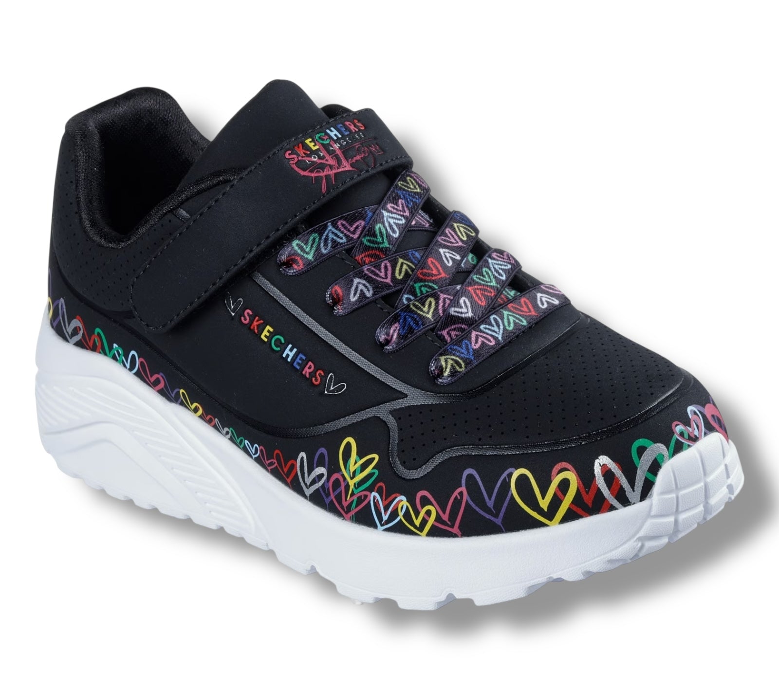 Skechers - Girls black/heart runner -Heart craze