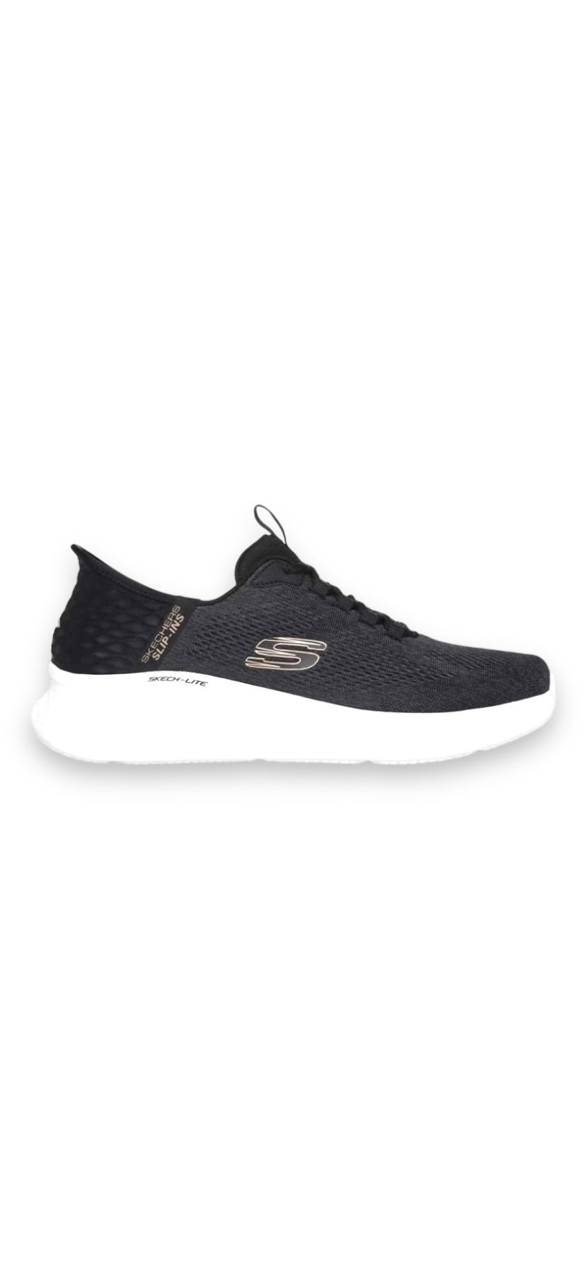 Skechers - Mens black/grey slip in with laces - Prime base