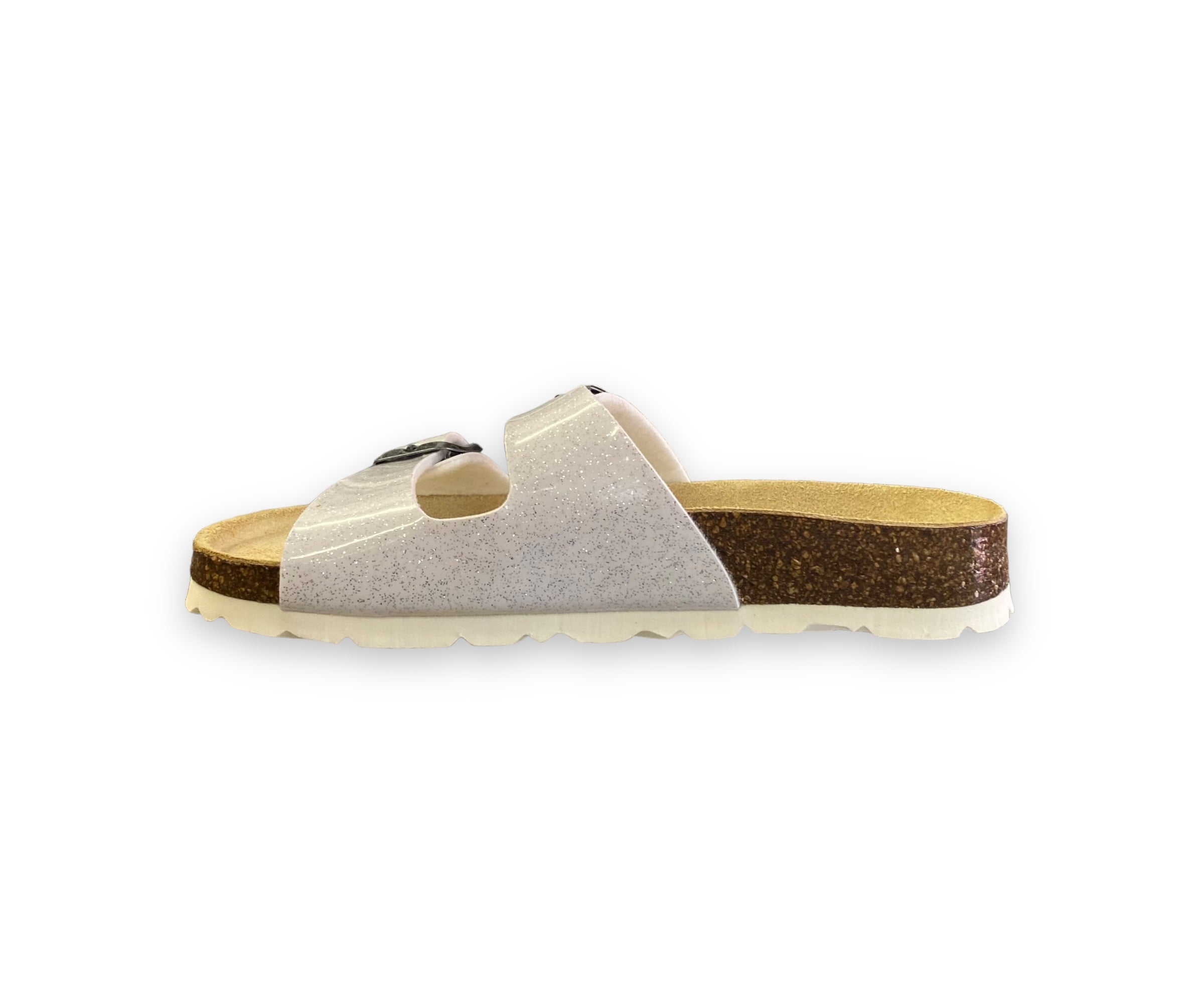 Superfit - Girls white/glitter sandal - Fussbettpantoff