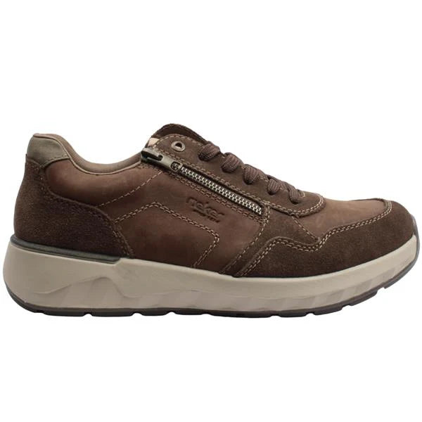 Rieker - Men’s brown suede shoe with zip - 11500-22