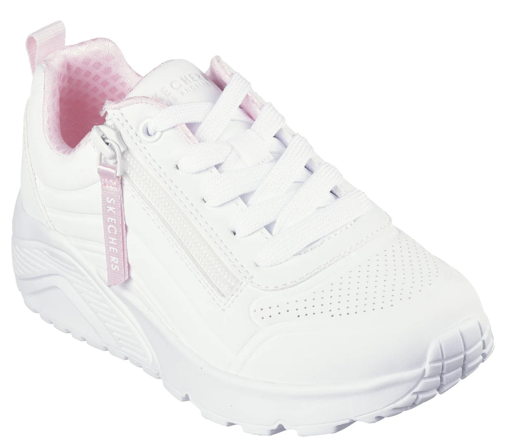 Skechers - Girls white runner - uno lite easy zip