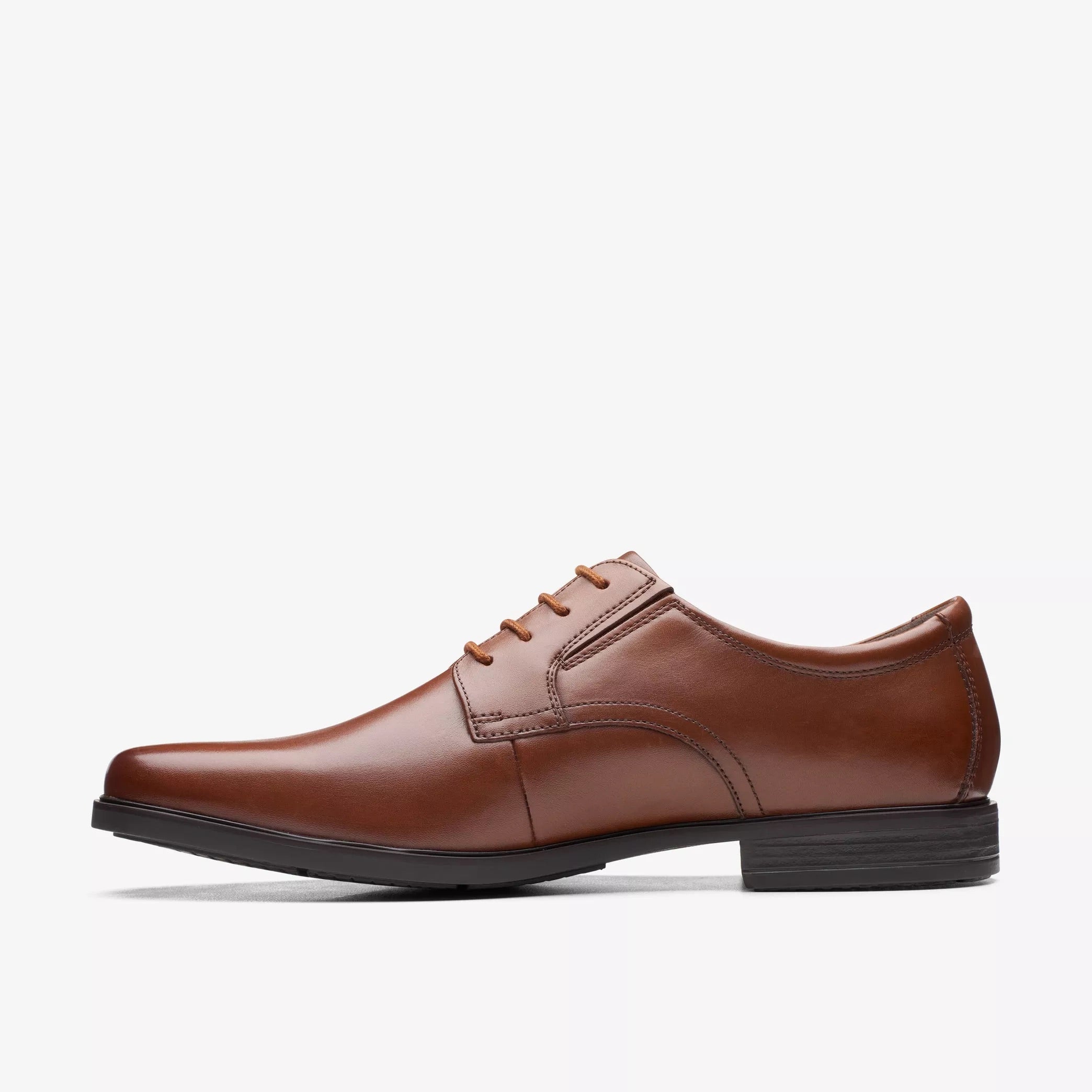 Clarks - Mens dark tan leather shoe - Howard Walk