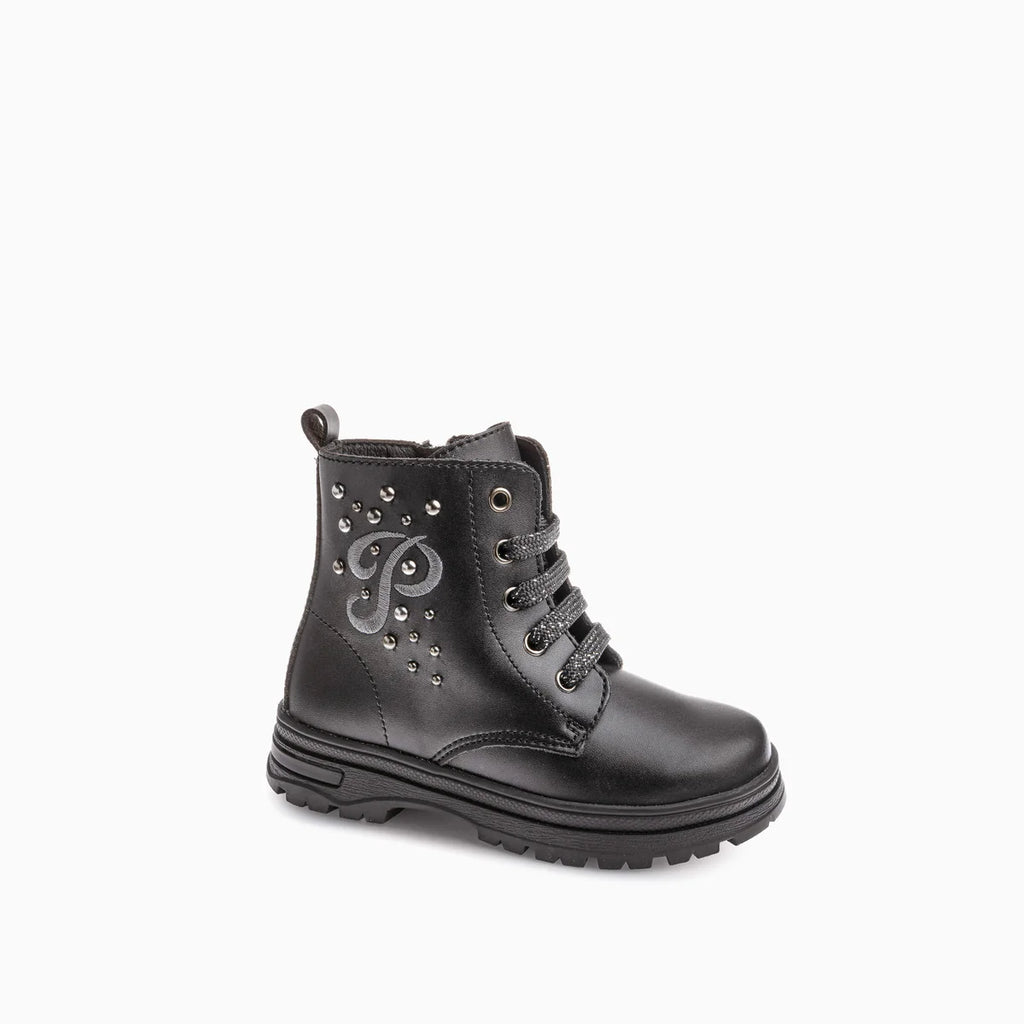Pablosky - Girls black leather boot - 433515