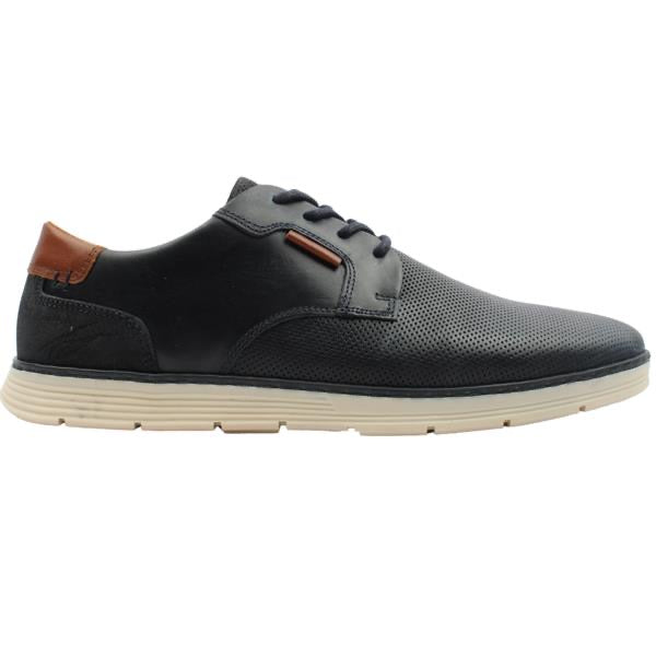 Tommy Bowe - Men's navy leather shoe - LAVANINI