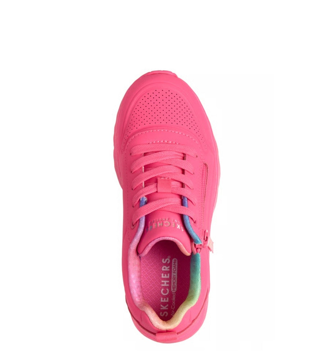 Skechers - Girls hot pink/multi runner - uno lite vivid splash