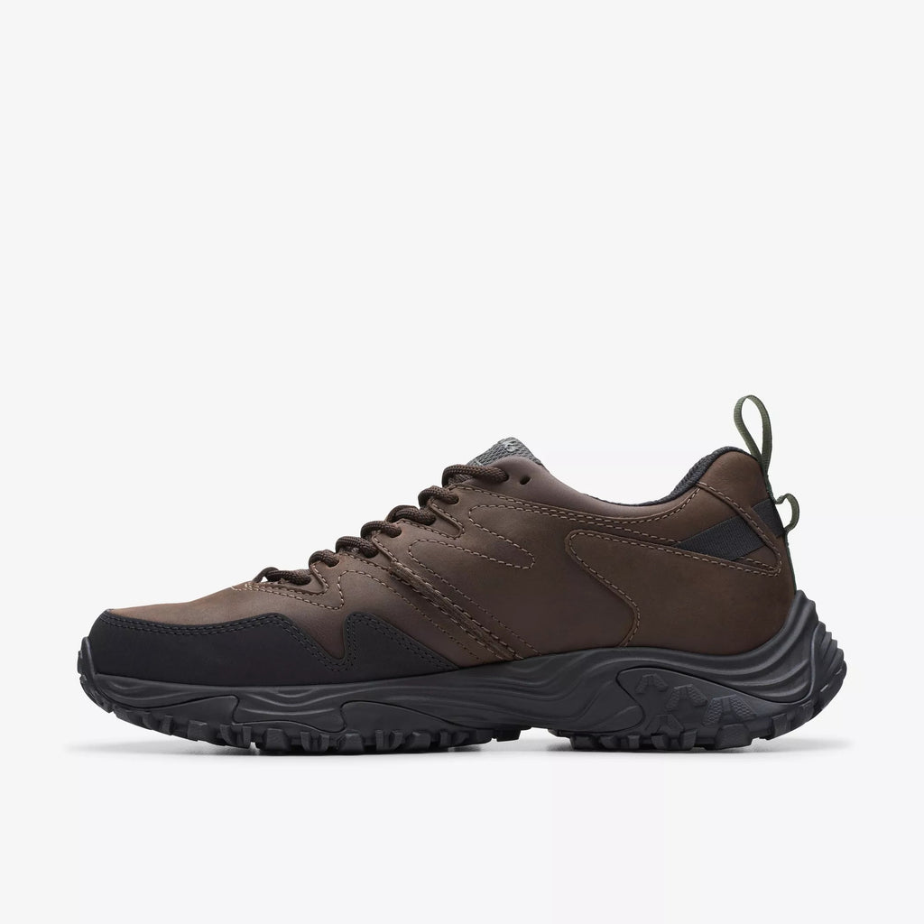 Clarks - Mens dark brown leather trekking shoe - Alt Walk Go WP
