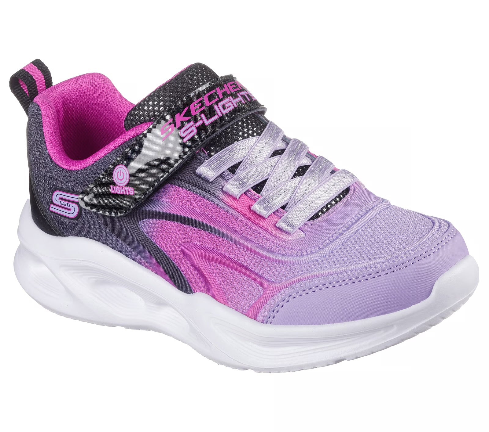 Skechers - Girls purple/black light up runner - Color Breeze