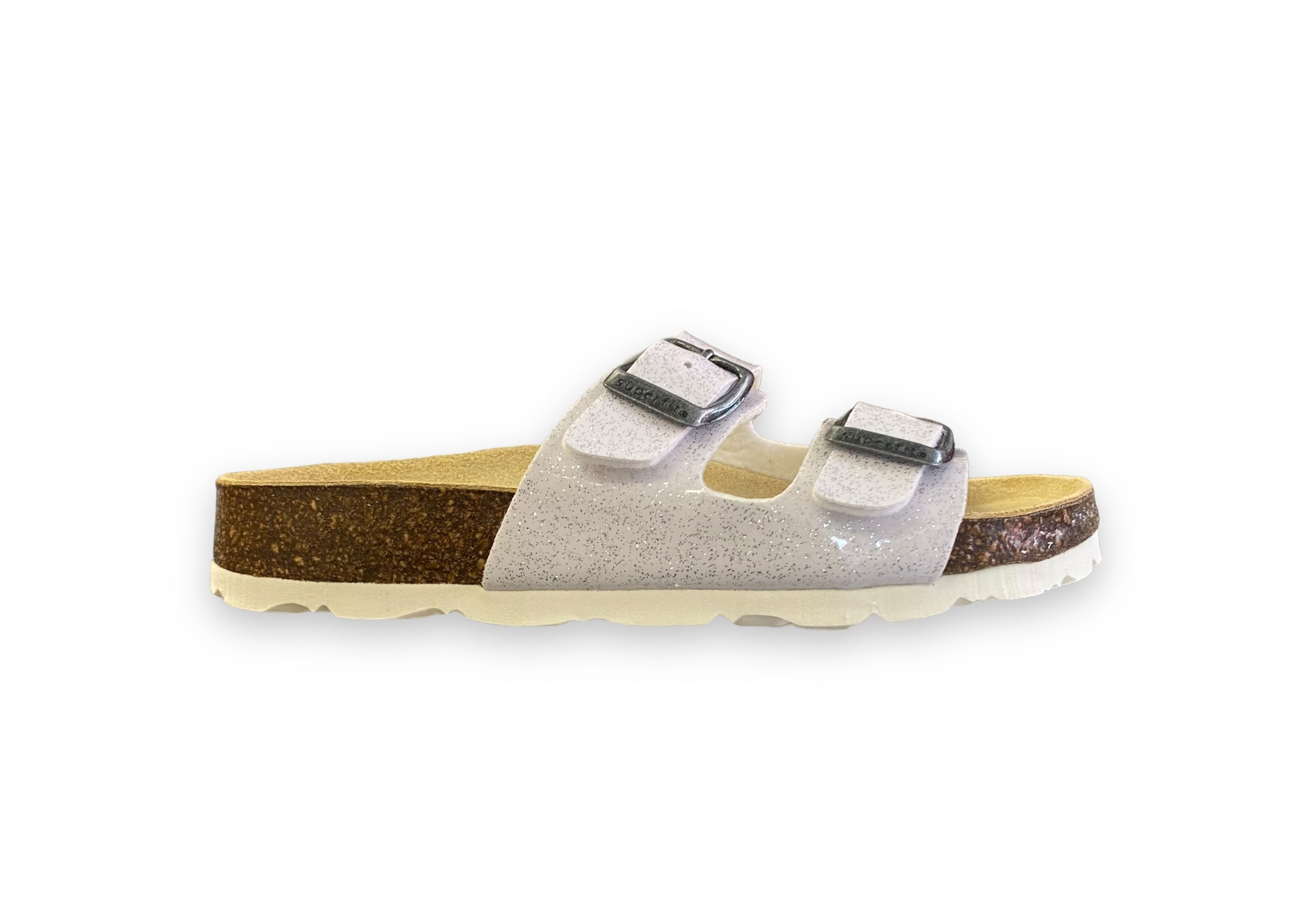 Superfit - Girls white/glitter sandal - Fussbettpantoff