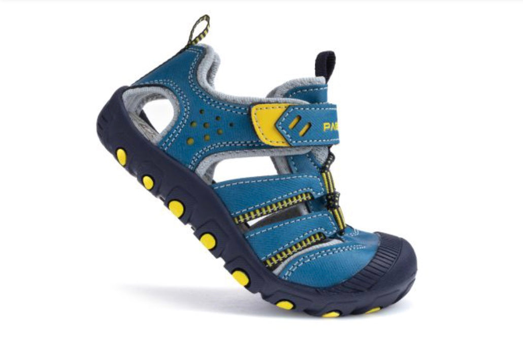 Pablosky - boys blue/yellow closed toe & heel sandal - jeans grey