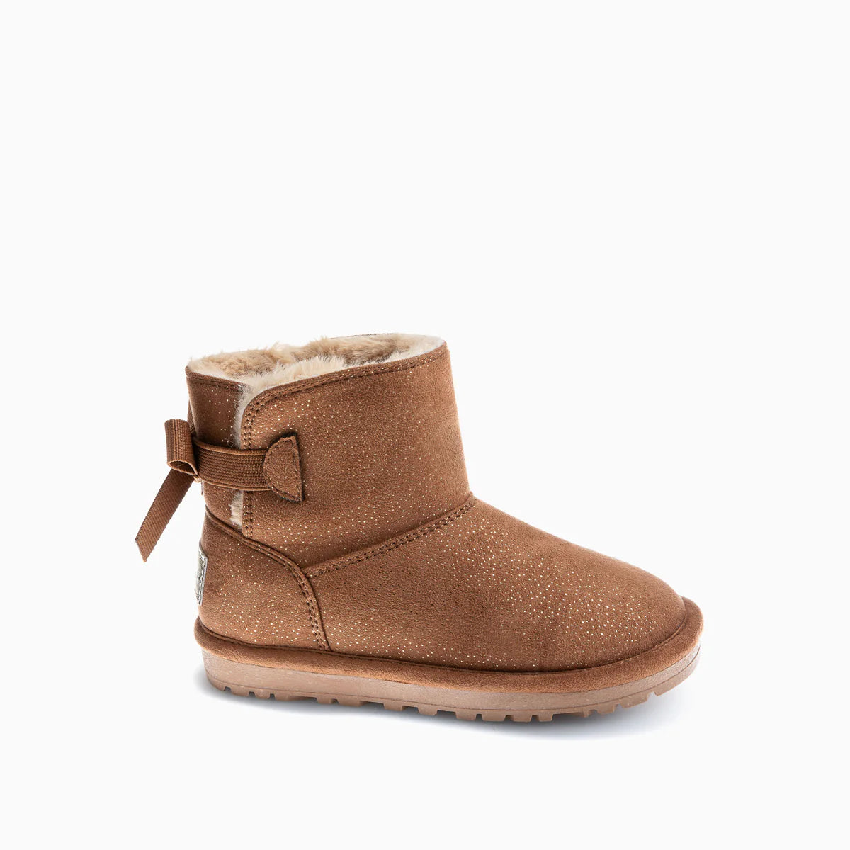 Pablosky - Girls brown/glitter/bow ugg boot - 978240