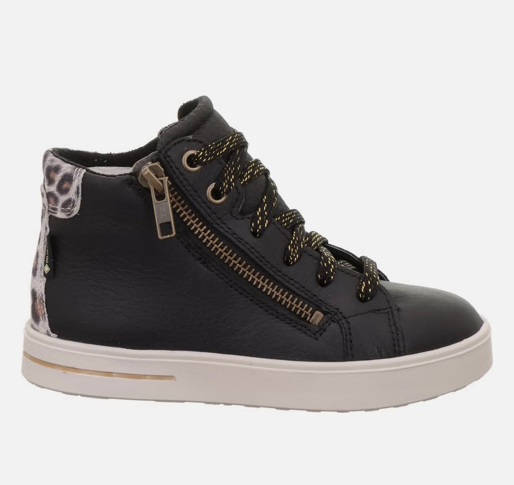 Superfit - Girls black/cheetah leather gortex boot - Stella