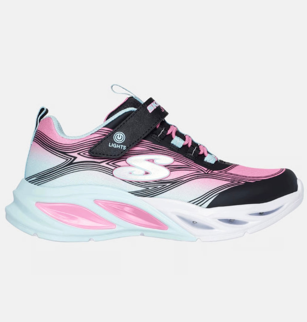 Skechers - Girls light up black/multi runner - Cosmic glow