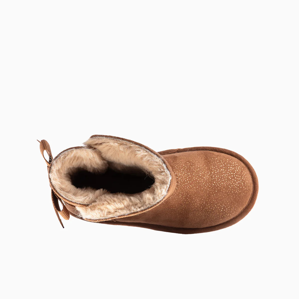 Pablosky - Girls brown/glitter/bow ugg boot - 978240