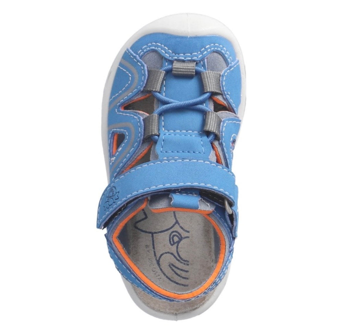 Ricosta - Boys blue/orange closed toe sandal - Gary