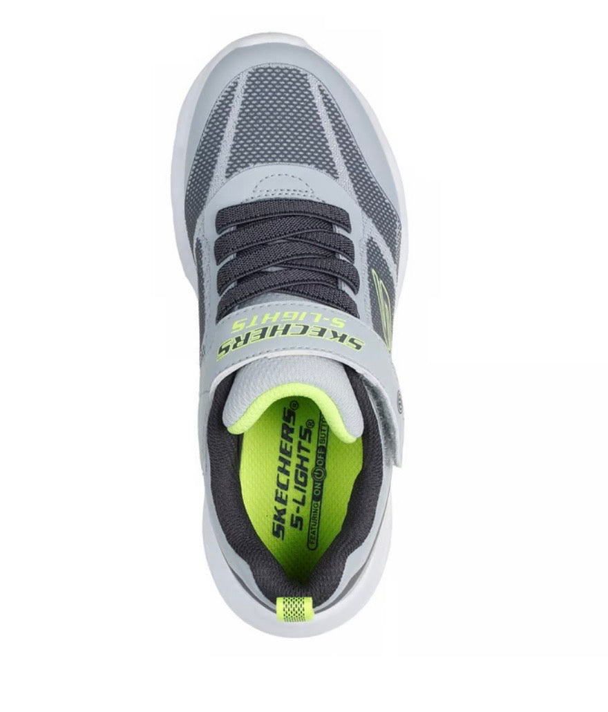 Skechers - Boys light up grey/lime runner - glide step lights