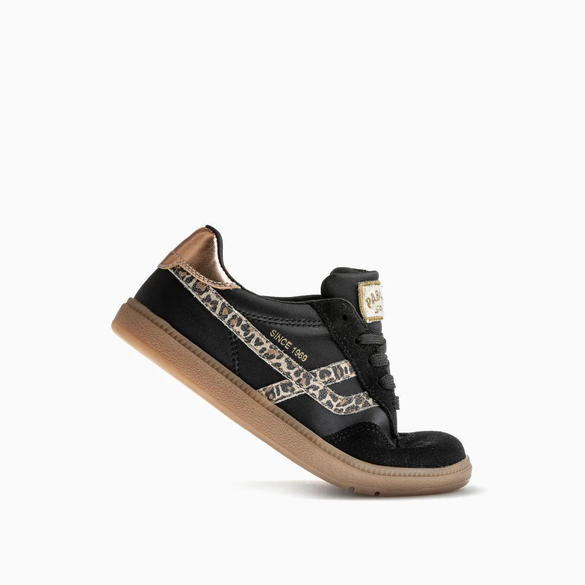 Pablosky - Girls black/cheetah shoe - 210610