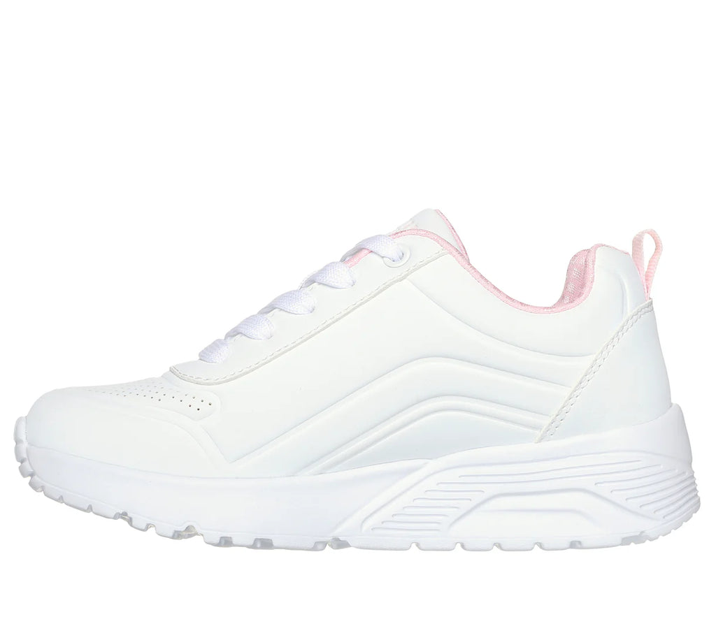 Skechers - Girls white runner - uno lite easy zip