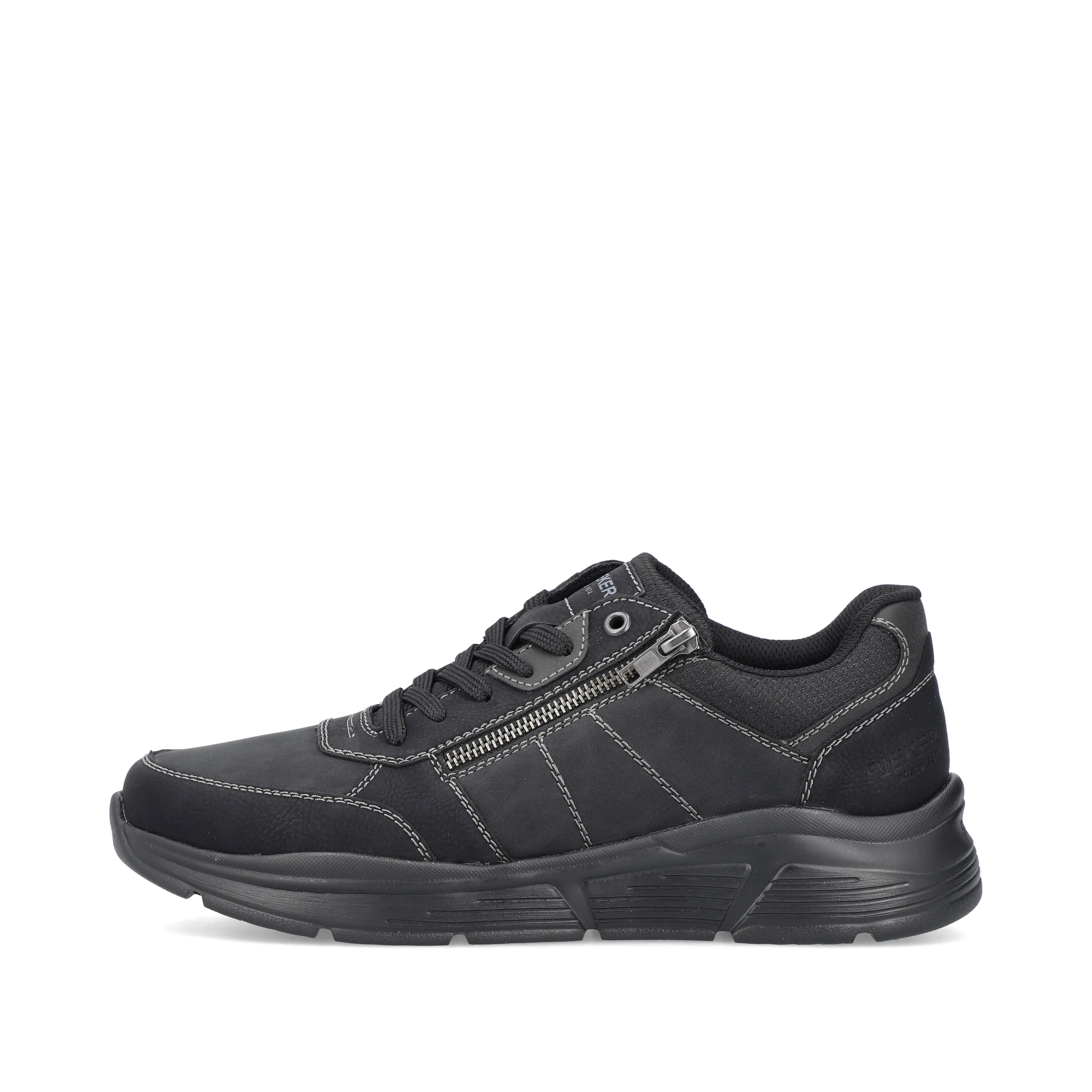 Rieker - Mens black lace shoe with zip - B5003-00