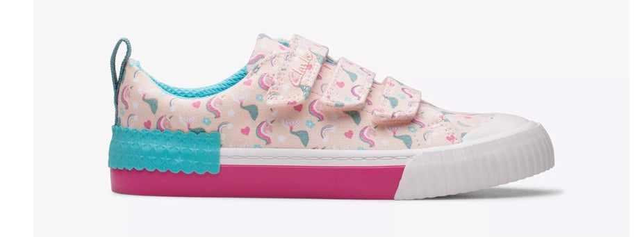 Clarks - Girls pink canvas shoes - Foxingmyth K.