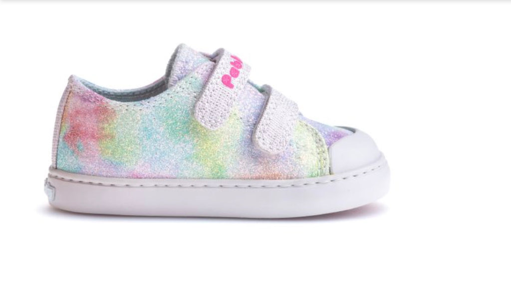 Pablosky - girls canvas multi glitter shoe - Lino glitter Malva.