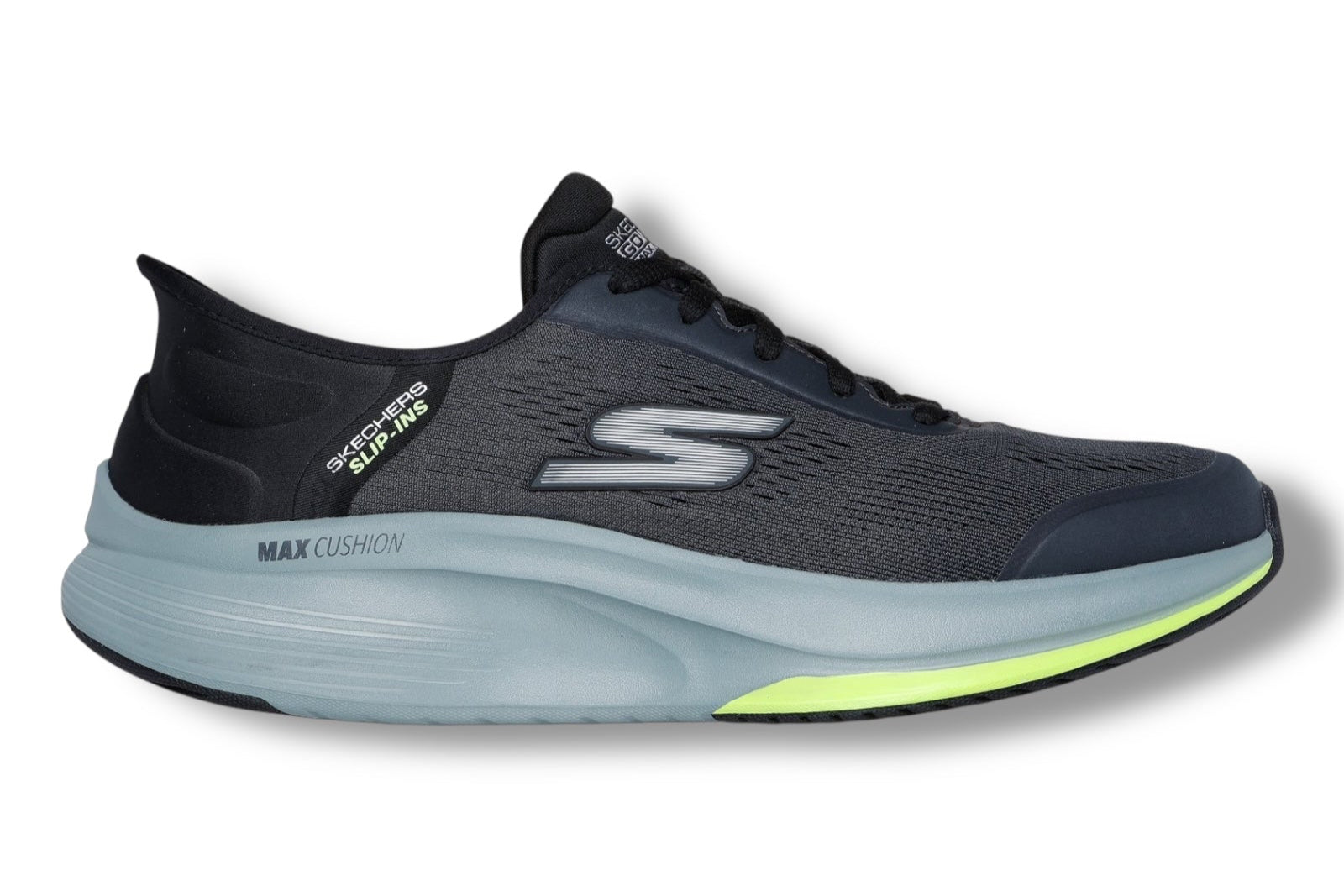 Skechers - Men’s black/lime slip-in - Go walk max walker