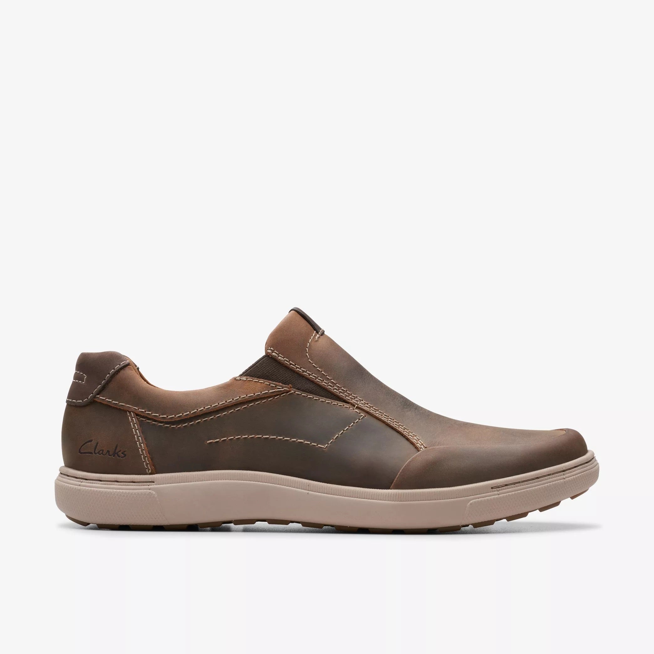 Clarks - Mens beeswax leather slip-on - Mapstone Step