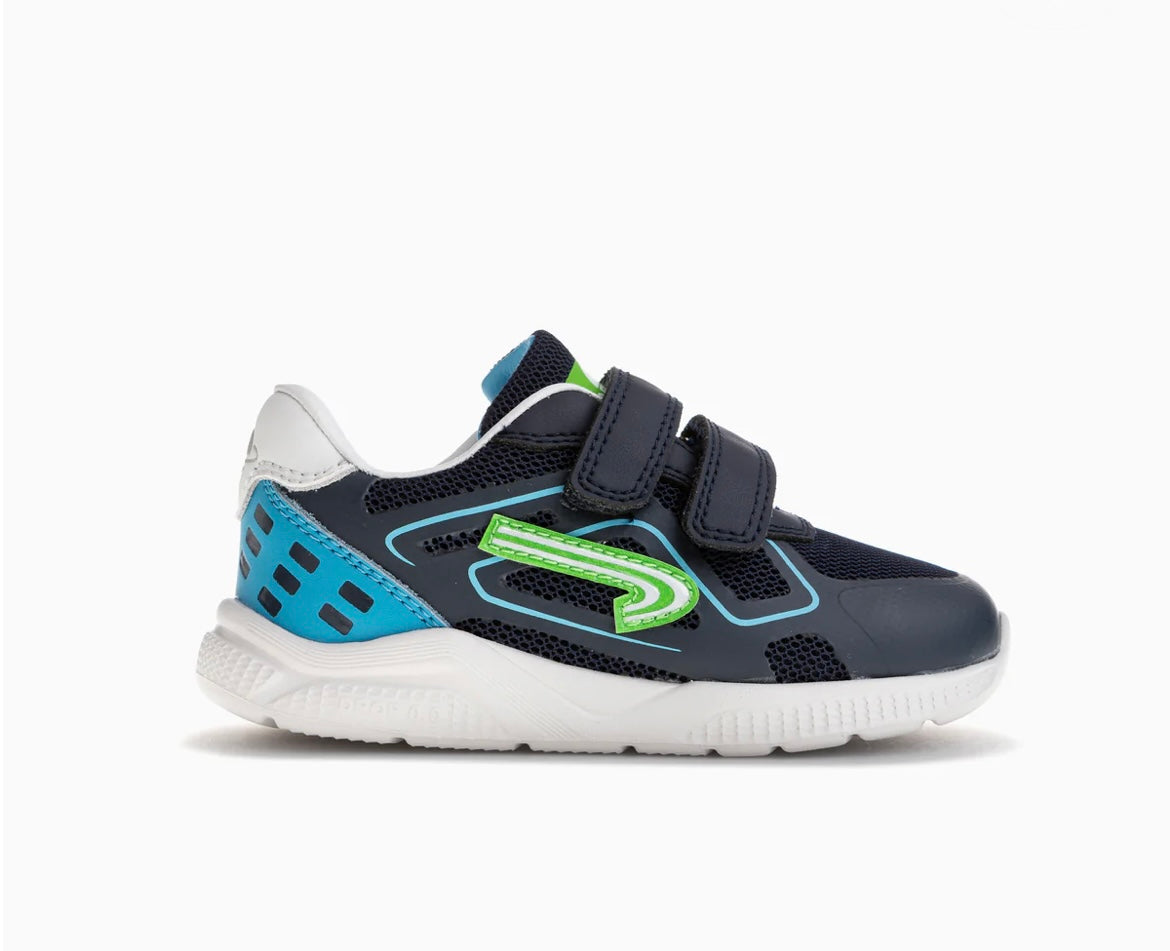 Pablosky - Boys navy/green barefoot runner - 979220