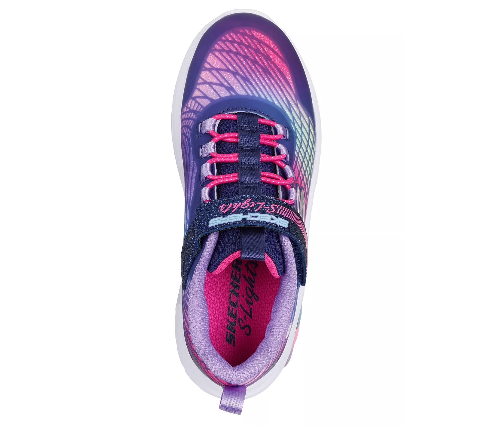 Skechers - Girls navy/multi Velcro runner - Rainbow Reflection