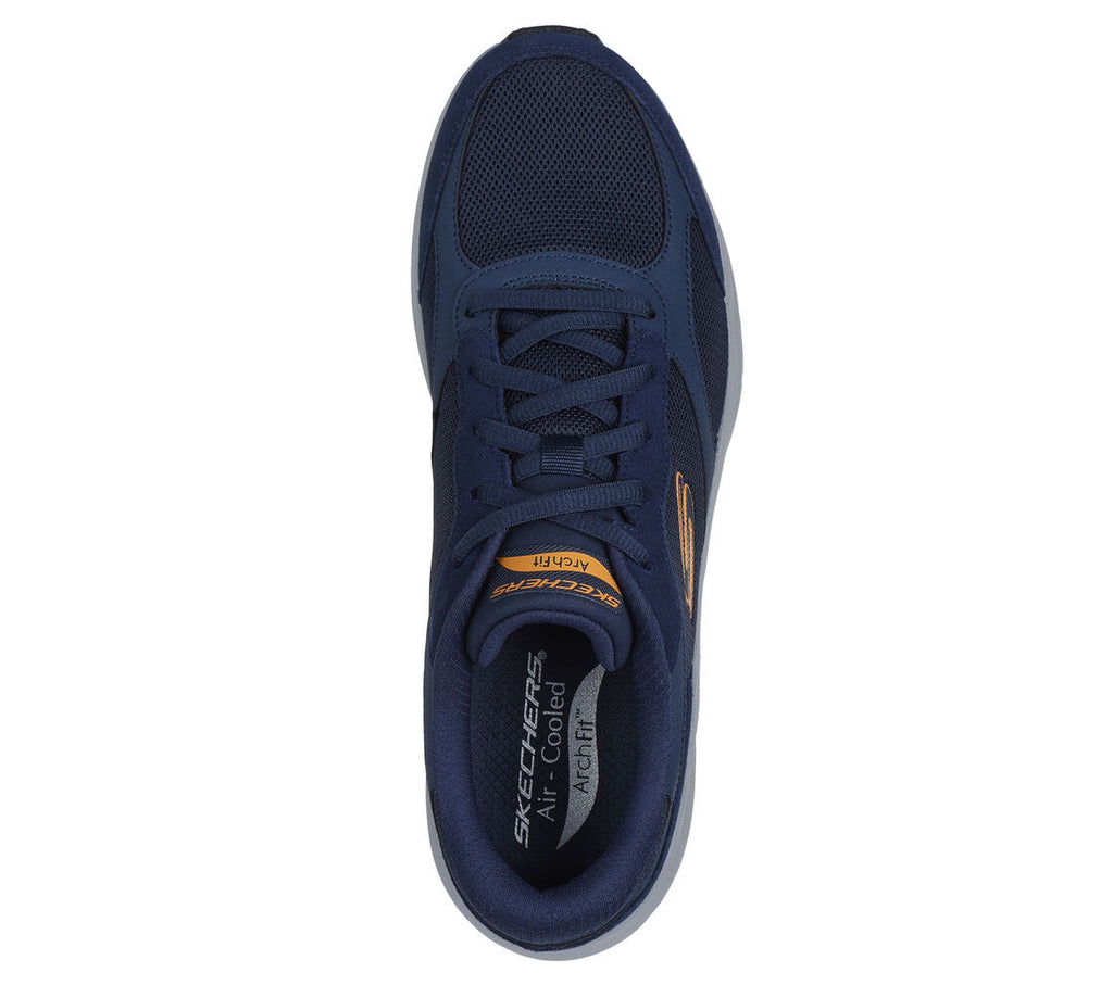 Skechers - Mens arch fit navy/orange runner - The keep.